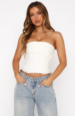 On The Outside Strapless Bustier Off White