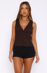 Holding On To You Vest Top Chocolate