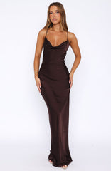 Over My Head Maxi Dress Chocolate