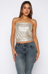 Girl Time Strapless Top Champagne