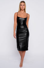Next Level Only PU Midi Dress Black