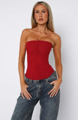 Tell Me A Secret Strapless Bustier Red