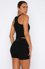 Dash Rib Crop Black