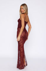 In The Atmosphere Lace Dress Wine