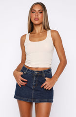 All Your Problems Denim Skort Dark Blue