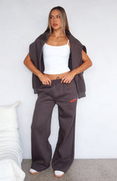 Best You've Ever Had Wide Leg Sweatpants Charcoal