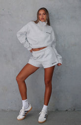 Core Classic Zip Front Sweater Dark Grey Marle