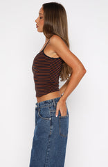 Just Let It Go Singlet Navy/Tan Stripe