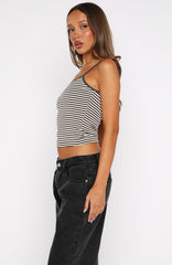 Just Let It Go Singlet Charcoal/White Stripe