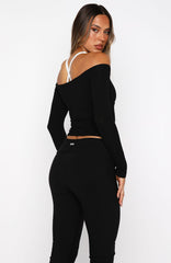 Mad For You Long Sleeve Top Black