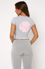 Around In Circles Baby Tee Grey Marle