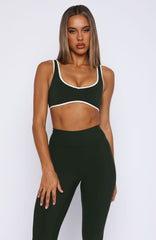 I'll Prove It Sports Crop Forest/Cream