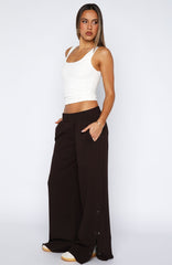 Our Bridges Burned Wide Leg Pants Chocolate