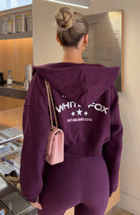 Love For The Game Cropped Zip Hoodie Plum