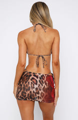Coastal Breeze Mini Skirt Leopard Bloom