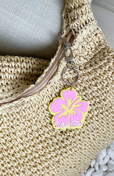 Meet Me On Vacation Keychain Yellow/Pink
