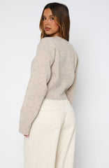 Make Me Happy Knit Cardigan Beige