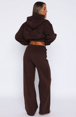 Stay Lifted Wide Leg Sweatpants Bitter Chocolate