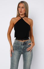 Endless Moment Halter Top Black