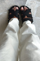 Sandra Shearling Sandals Black