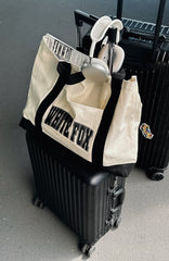 Decade Classics Varsity Tote Bag Cream/Black