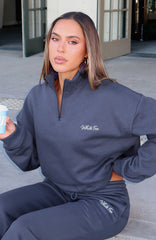 Match Your Words Zip Front Sweater Navy