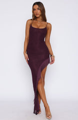 Cannes Getaway Lace Maxi Dress Plum