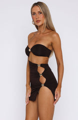 Sundown Strapless Mini Dress Chocolate