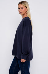 The Good Life Back Long Sleeve Tee Navy