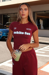 Ready To Go Baby Tee Burgundy