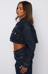 Love You Again Denim Jacket Dark Blue