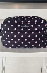 Take A Leap Cosmetic Bag Black/Pink Polka Dot