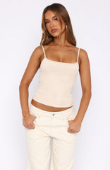 Can't Handle Me Beaded Tank Top Cream