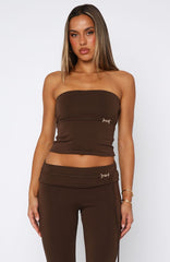 Step On Up Strapless Top Chocolate