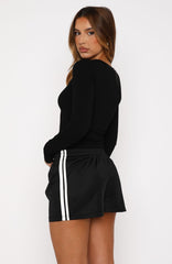 Young And Impatient Long Sleeve Baby Tee Black