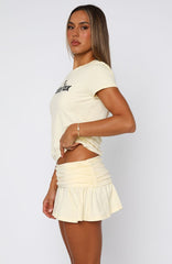 From The Archives Gigi Fold Over Mini Skirt Lemon