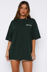 New York Archives Oversized Tee Forest Green