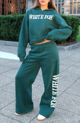 Brand New Start Wide Leg Sweatpants Forest Green