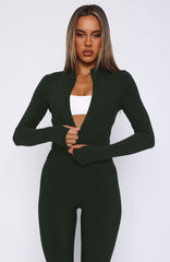 Times Up Crop Jacket Forest