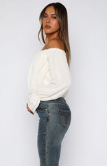 Star Girl Off Shoulder Top White
