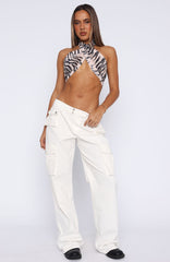 Can't Compete Cargo Pants Off White