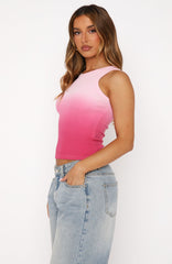 Dinner At Sunset Tank Top Pink Ombre