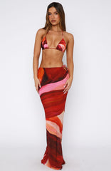 Luminous Maxi Skirt Sunset Petal