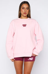 11th Street Sweet Kisses Oversized Sweater Pink Sugar
