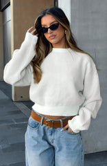 Can't Help Falling Knit Sweater White