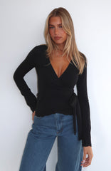 Cater To You Long Sleeve Top Black