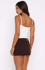 Charlotte Denim Mini Skirt Chocolate Wash