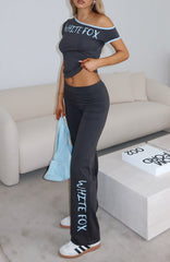 Good Things Take Time Straight Leg Pants Charcoal