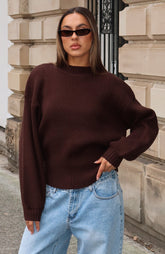 Keep It Classic Knit Sweater Chocolate