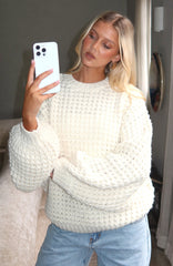 Pure Comfort Knit Sweater Cream